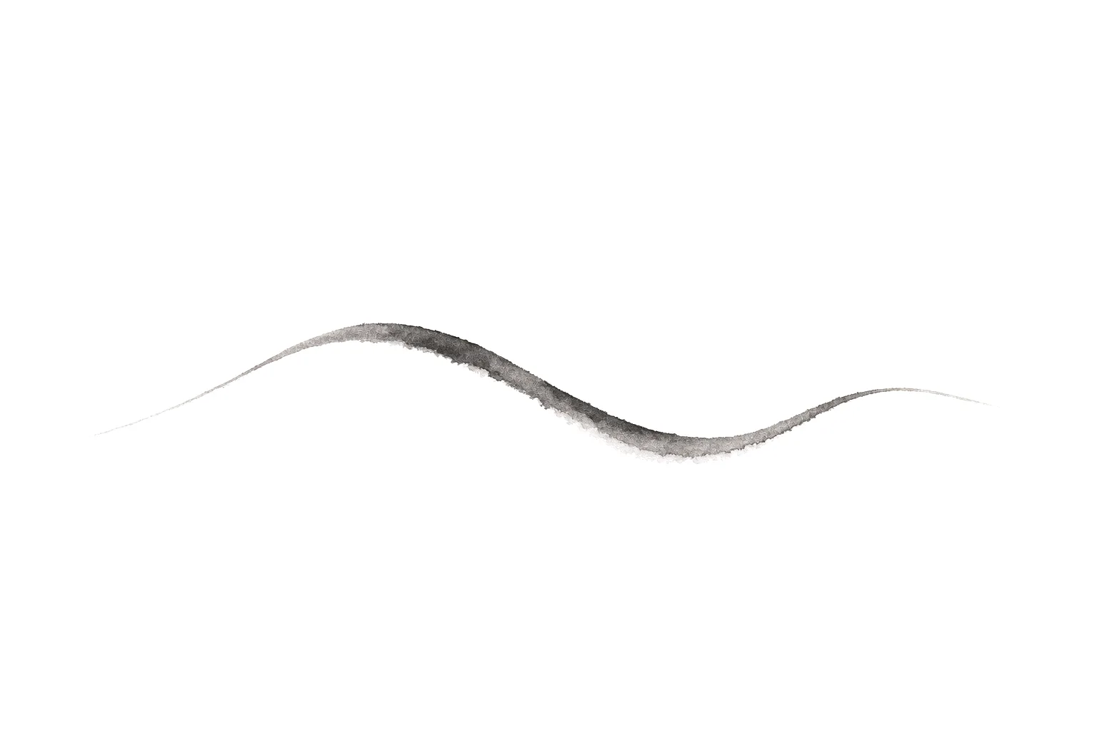 A single ink brushstroke rising and falling like a slow breath