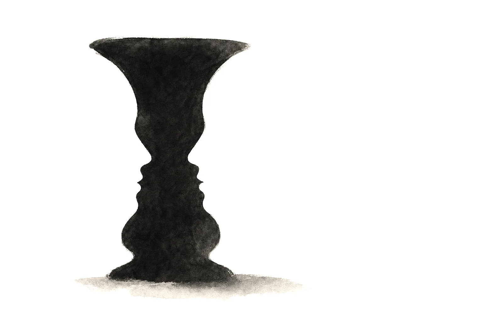 Rubin’s vase: a black vase whose edges form two faces in profile